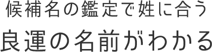 候補名の鑑定で姓に合う良運の名前がわかる